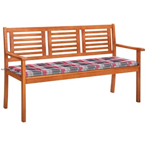 Vrtna klop za 3 osebe z blazino 150 cm trden evkaliptus