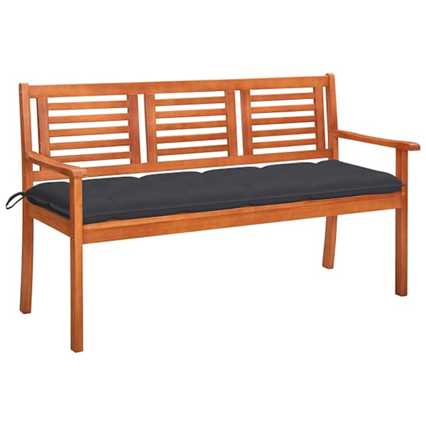 vidaXL 3-kohaline aiapink padjaga, 150 cm, eukal&uuml;ptipuit