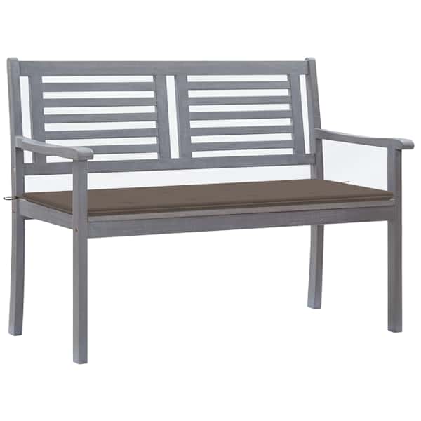vidaXL 2-kohaline aiapink istmepadjaga, 120 cm, hall, eukal&uuml;ptipuit