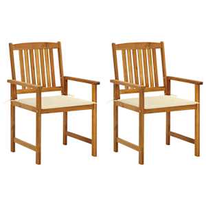 Vrtni stoli z blazinami 2 kosa trden akacijev les