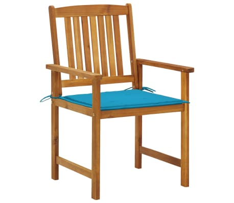 vidaXL كراسي حديقة مع وسائد 4 قطع خشب أكاسيا صلب