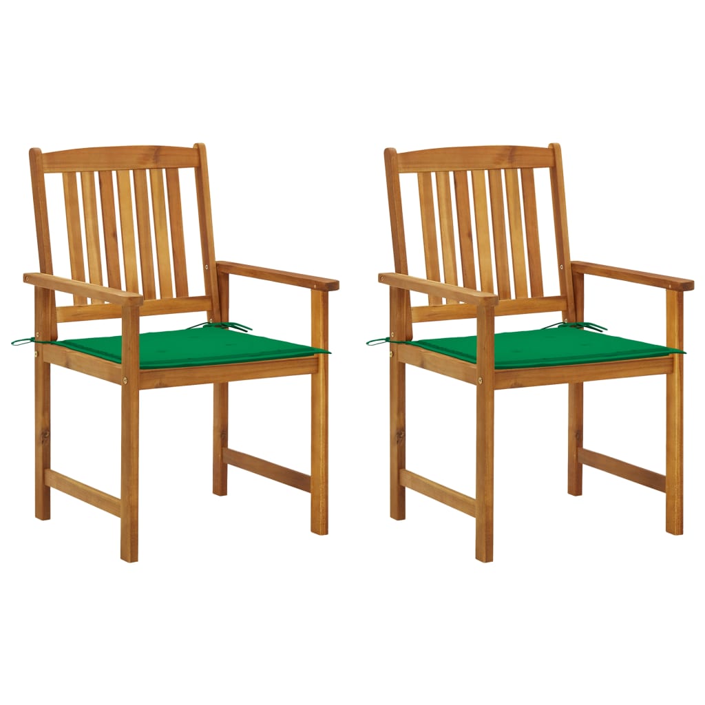 Image of vidaXL Garden Chairs with Cushions 2 pcs Solid Acacia Wood
