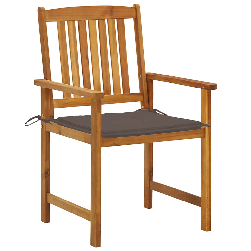 vidaXL Regisseursstoelen 2 st met kussens massief acaciahout