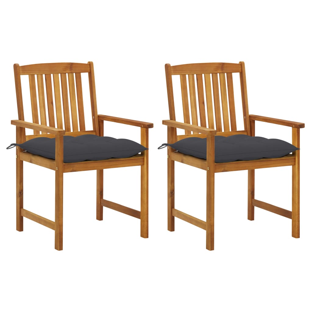 Photos - Garden Furniture VidaXL Patio Chairs with Cushions 2 pcs Solid Acacia Wood 