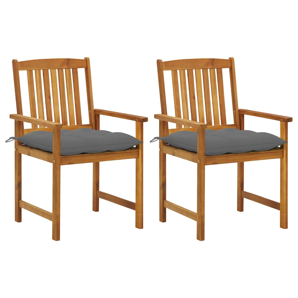 Photos - Garden Furniture VidaXL Patio Chairs with Cushions 2 pcs Solid Acacia Wood 