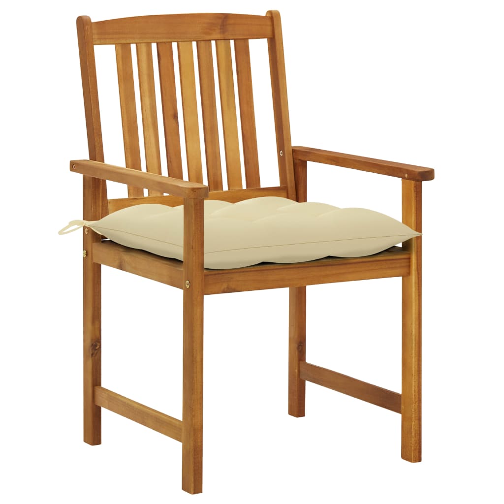 

vidaXL Tuinstoelen 4 st met kussens massief acaciahout