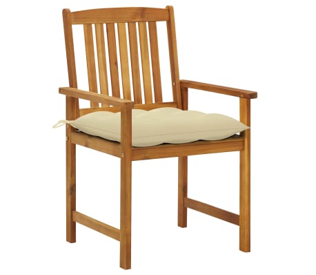 vidaXL Sodo kėdės su pagalvėlėmis, 4vnt., akacijos medienos masyvas