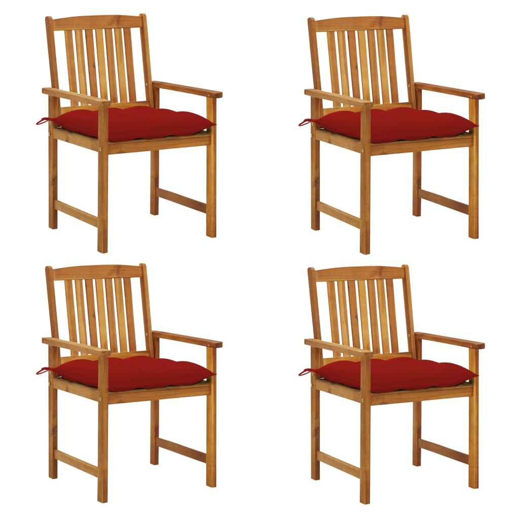 

vidaXL Patio Chairs with Cushions 4 pcs Solid Acacia Wood