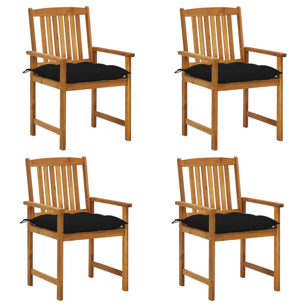 

vidaXL Patio Chairs with Cushions 4 pcs Solid Acacia Wood