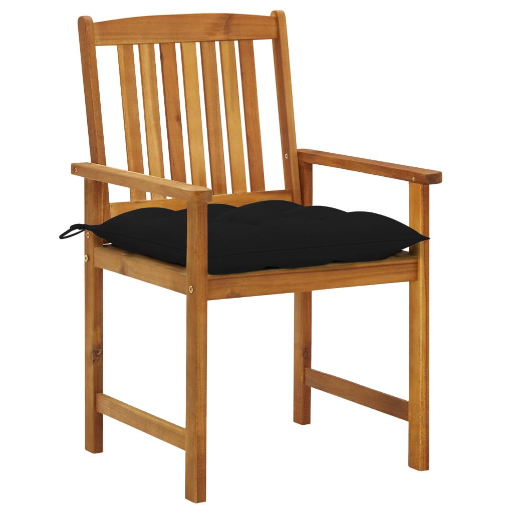 vidaXL Tuinstoelen 4 st met kussens massief acaciahout afbeelding