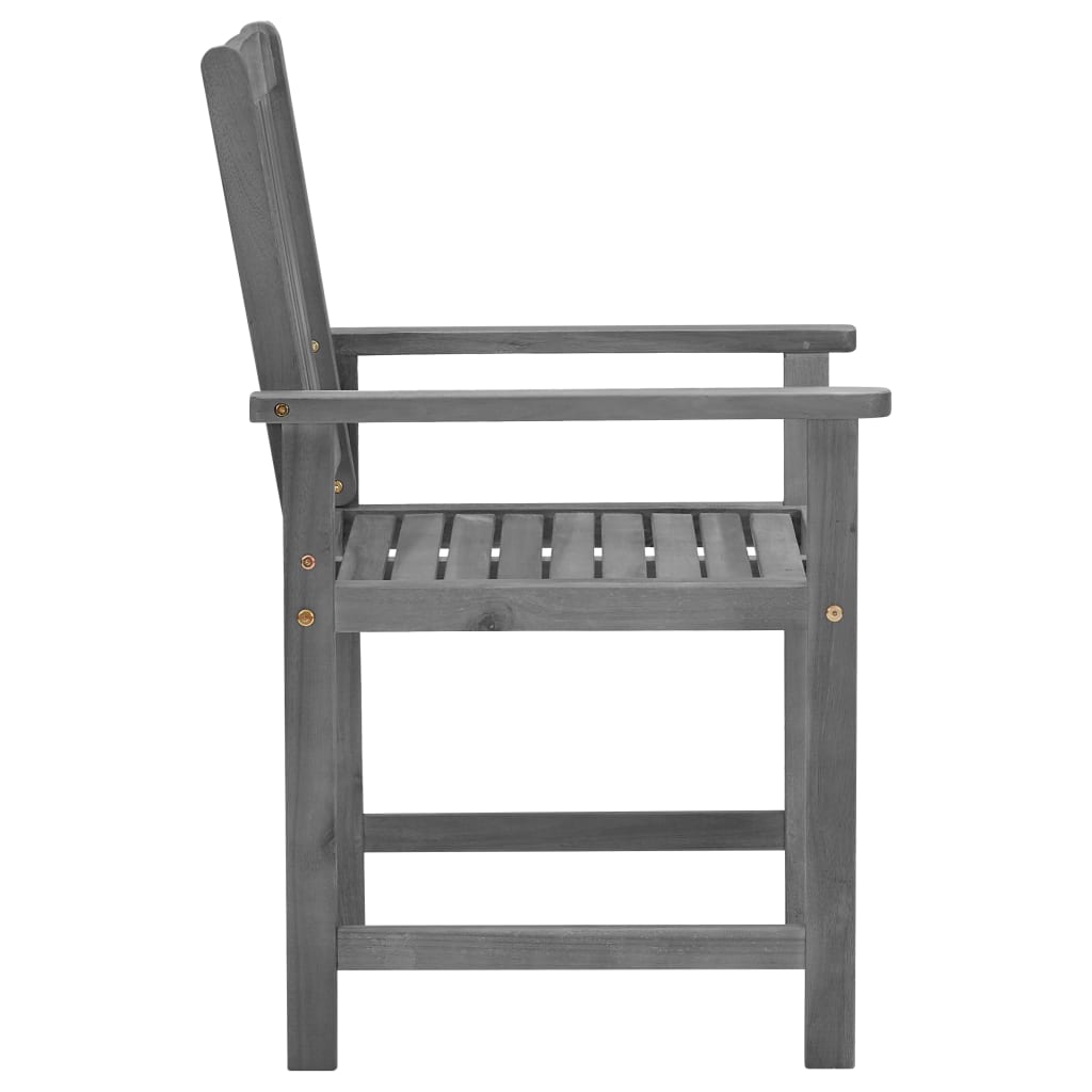  Záhradné stoličky s podložkami 4 ks, sivé, akáciový masív