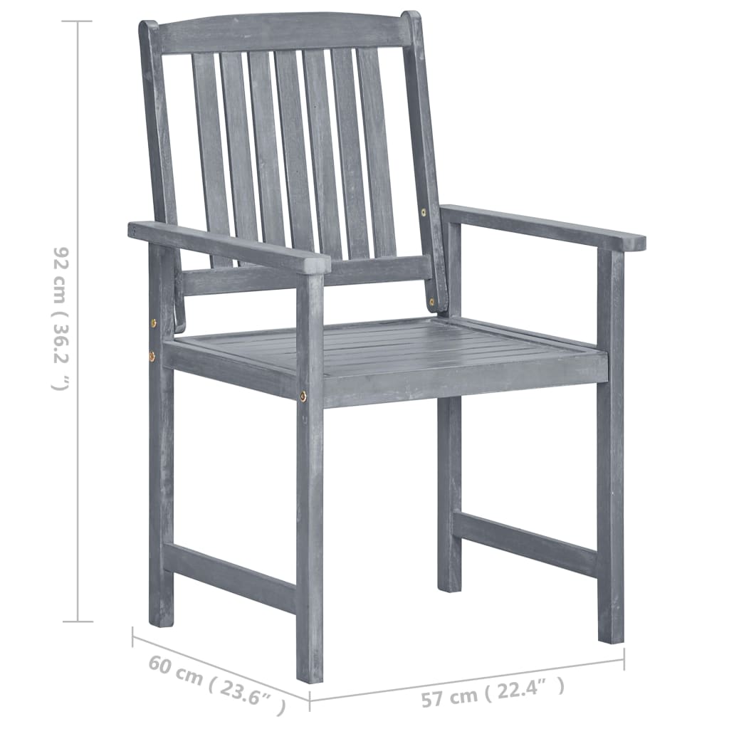 Tuinstoelen 2 st met kussens massief acaciahout grijs image 14