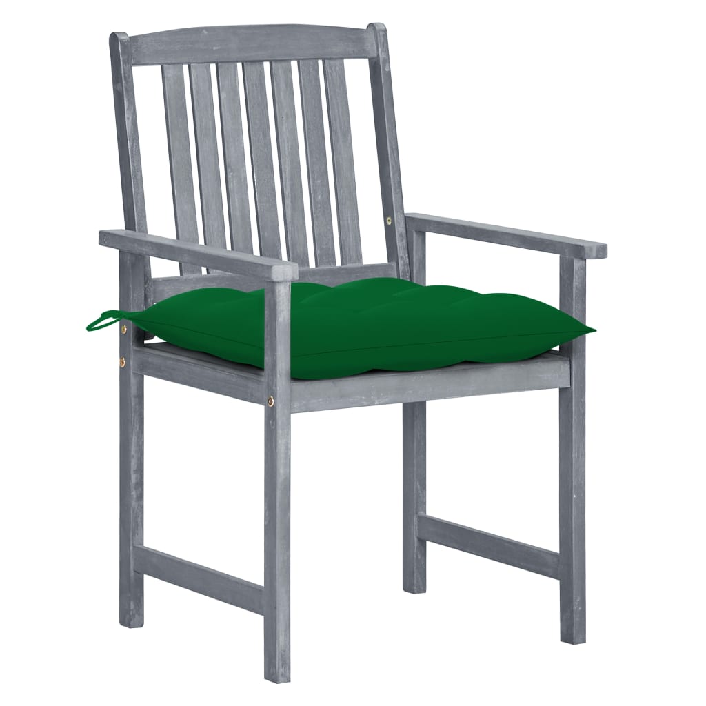 

vidaXL Tuinstoelen 2 st met kussens massief acaciahout grijs