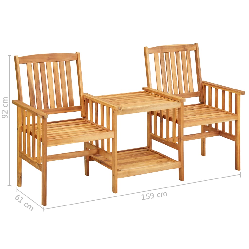 Gartenstühle mit Teetisch und Kissen Akazie Massivholz kaufen 11