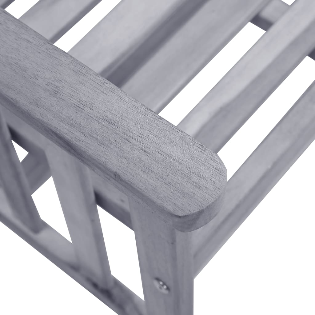 Krzesła ogrodowe ze stolikiem herbacianym - drewno akacjowe, szare, zielone poduszki, 159x61x92 cm