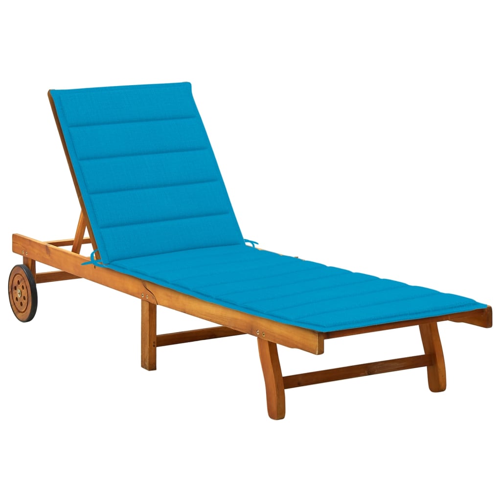 Photos - Garden Furniture VidaXL Patio Sun Lounger with Cushion Solid Wood Acacia 