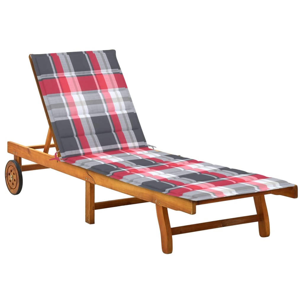 Photos - Garden Furniture VidaXL Patio Sun Lounger with Cushion Solid Acacia Wood 