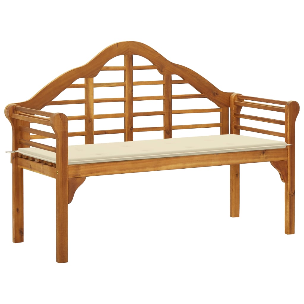 

vidaXL Patio Queen Bench with Cushion 53.1" Solid Acacia Wood