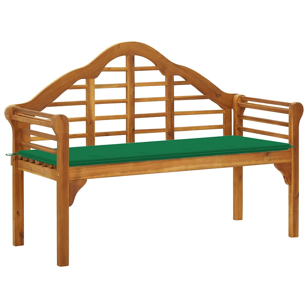 

vidaXL Patio Queen Bench with Cushion 53.1" Solid Acacia Wood