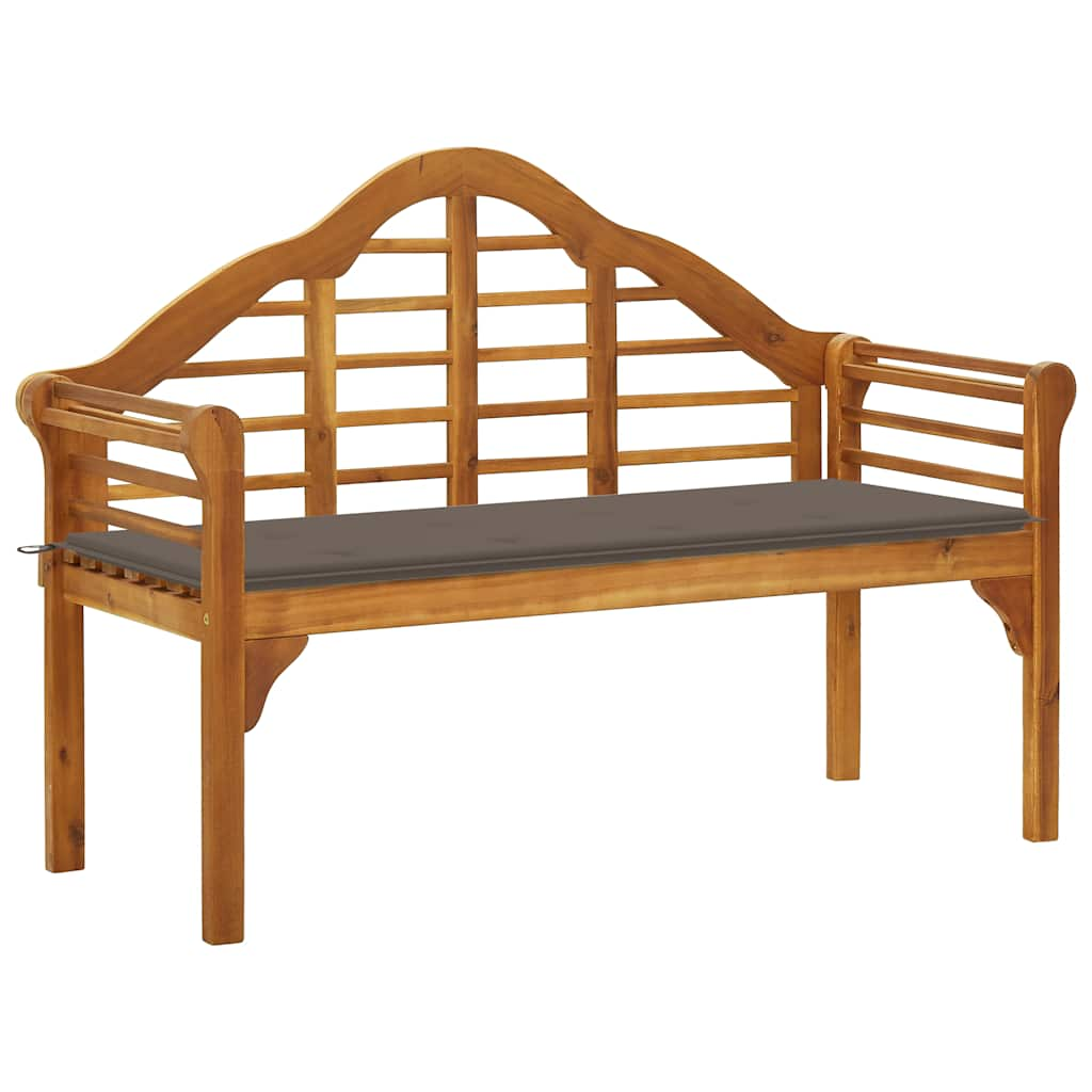 

vidaXL Patio Queen Bench with Cushion 53.1" Solid Acacia Wood