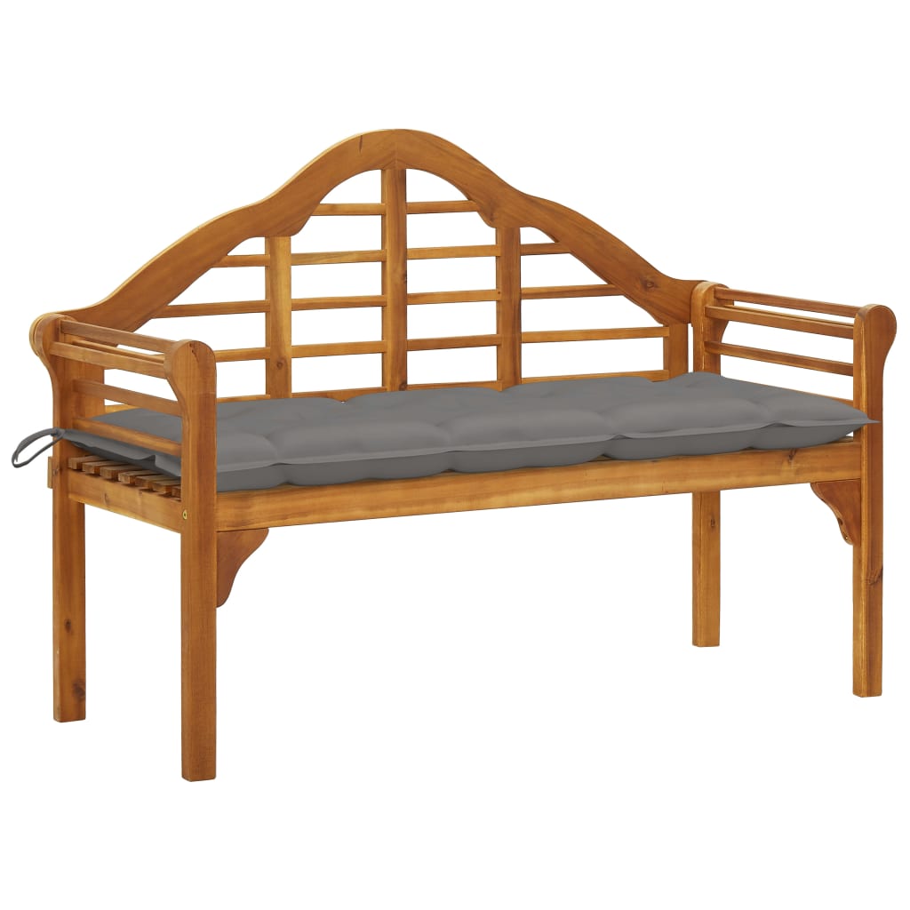 

vidaXL Patio Queen Bench with Cushion 53.1" Solid Acacia Wood