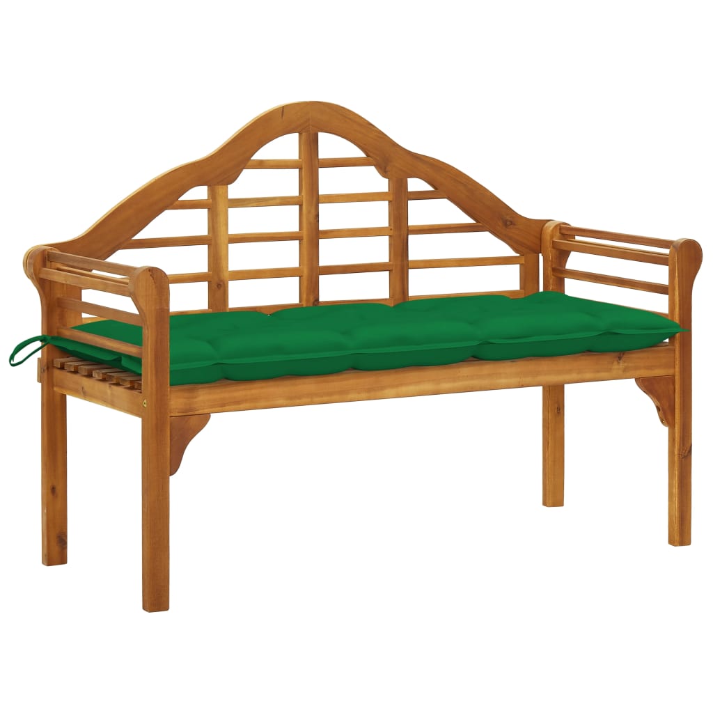 

vidaXL Patio Queen Bench with Cushion 53.1" Solid Acacia Wood