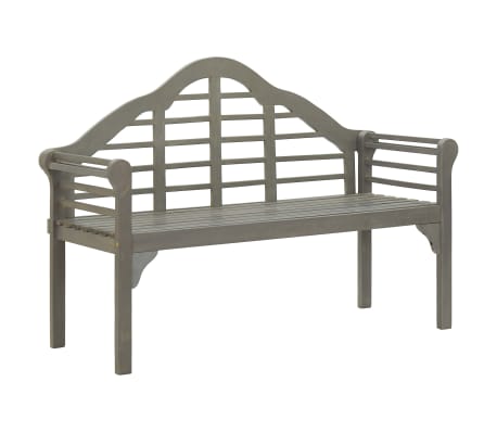 vidaXL Patio Queen Bench with Cushion 53.1" Solid Acacia Wood Gray