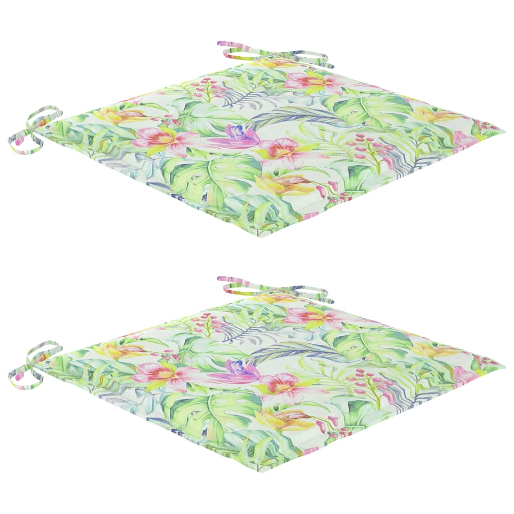 2 db tömör akácfa és acél kerti szék párnával