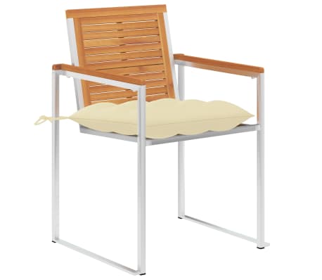 vidaXL Chaises de jardin avec coussins lot de 2 Acacia solide et acier
