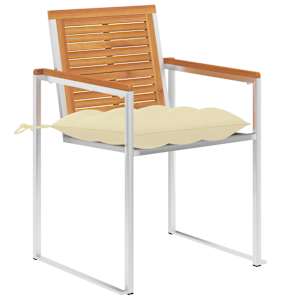 vidaXL Chaises de jardin avec coussins lot de 2 Acacia solide et acier
