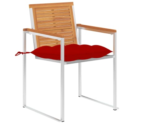 vidaXL aiatoolid patjadega, 2 tk, akaatsiapuit ja teras