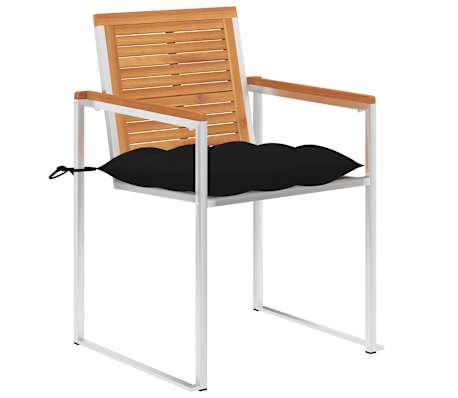 vidaXL Gartenst&uuml;hle mit Kissen 2 Stk. Massivholz Akazie und Stahl