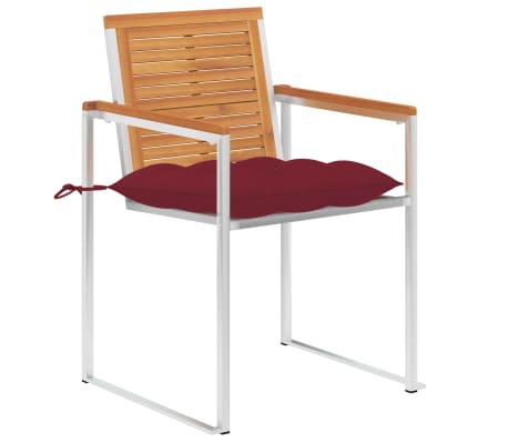 vidaXL Chaises de jardin avec coussins lot de 2 Acacia solide et acier