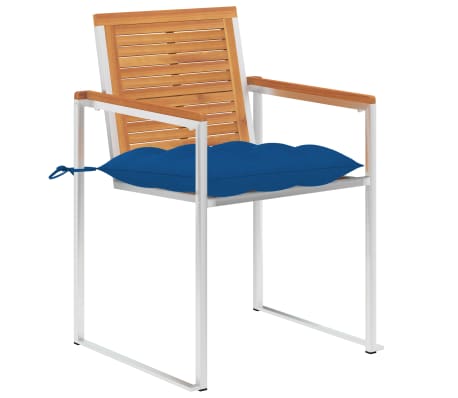 vidaXL Sodo kėdės su pagalvėlėmis, 2vnt., akacijos masyvas ir plienas