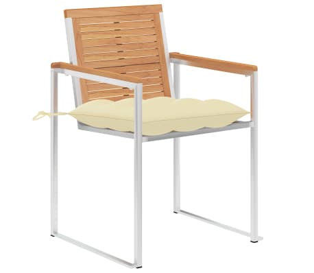 vidaXL Chaises de jardin avec coussins lot de 2 Teck solide et acier