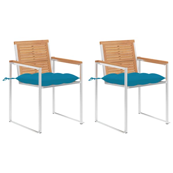 vidaXL aiatoolid istmepatjadega, 2 tk, tiikpuu ja teras