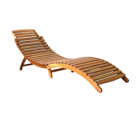 vidaXL Sun Lounger Royal blue Solid acacia wood Large Foldable