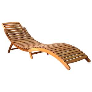 vidaXL Sun Lounger Royal blue Solid acacia wood Large Foldable