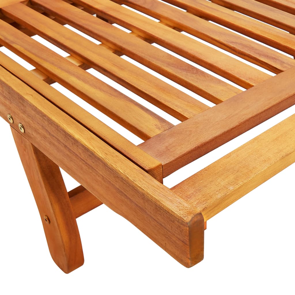 Sodo saulės gultas su čiužinuku, akacijos medienos masyvas | Stepinfit