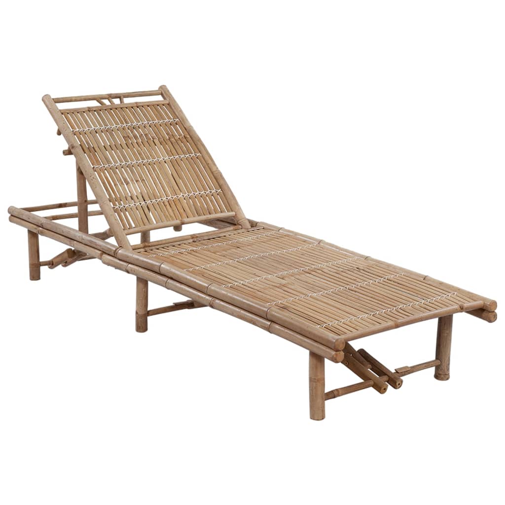 Sodo saulės gultas su čiužinuku, bambukas | Stepinfit