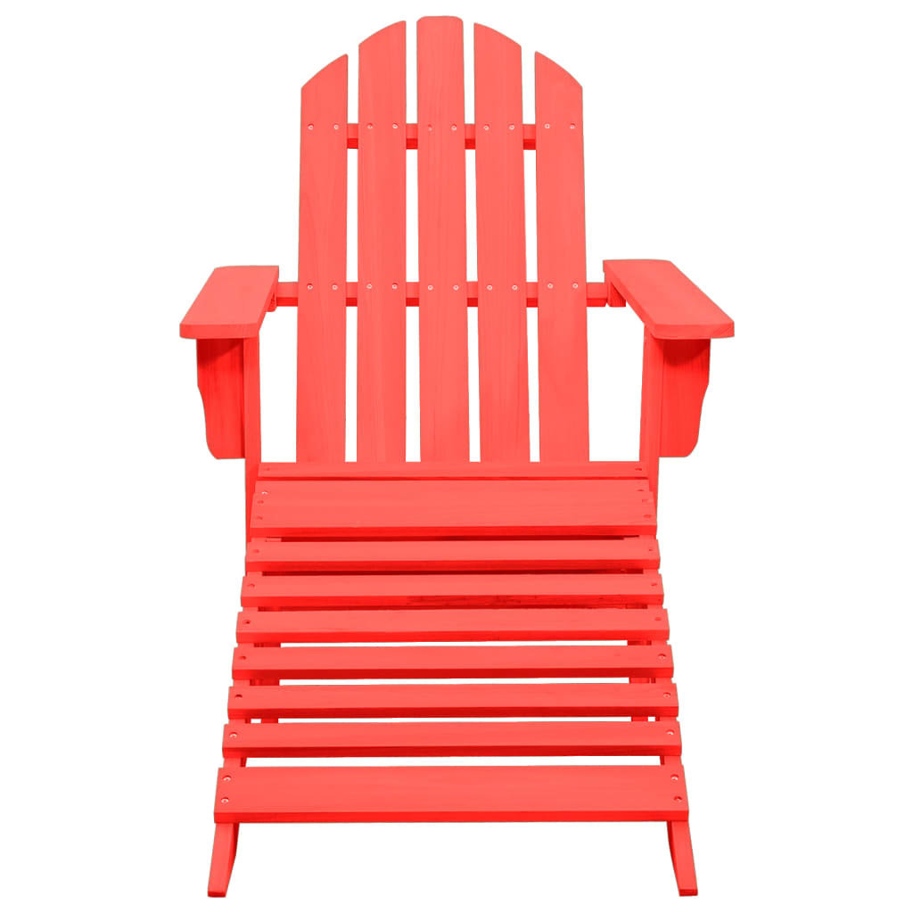 

vidaXL Tuinstoel Adirondack met voetenbank massief vurenhout rood