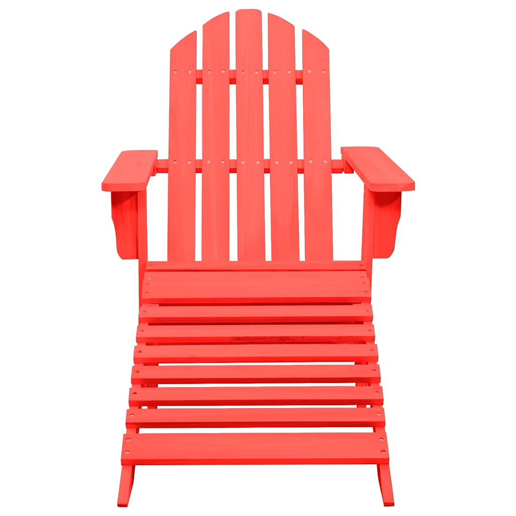 vidaXL Tuinstoel Adirondack met voetenbank massief vurenhout rood afbeelding