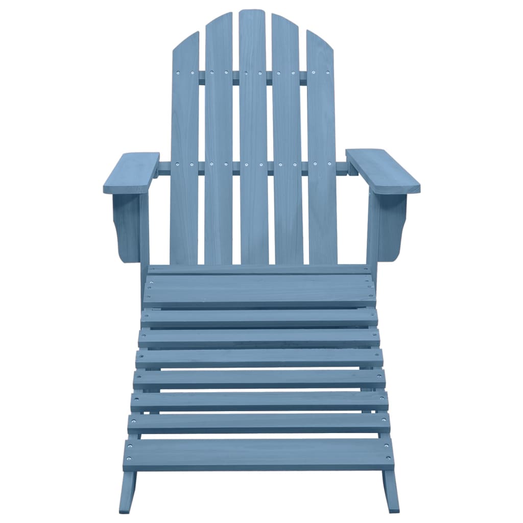 vidaXL Tuinstoel Adirondack met voetenbank massief vurenhout blauw afbeelding