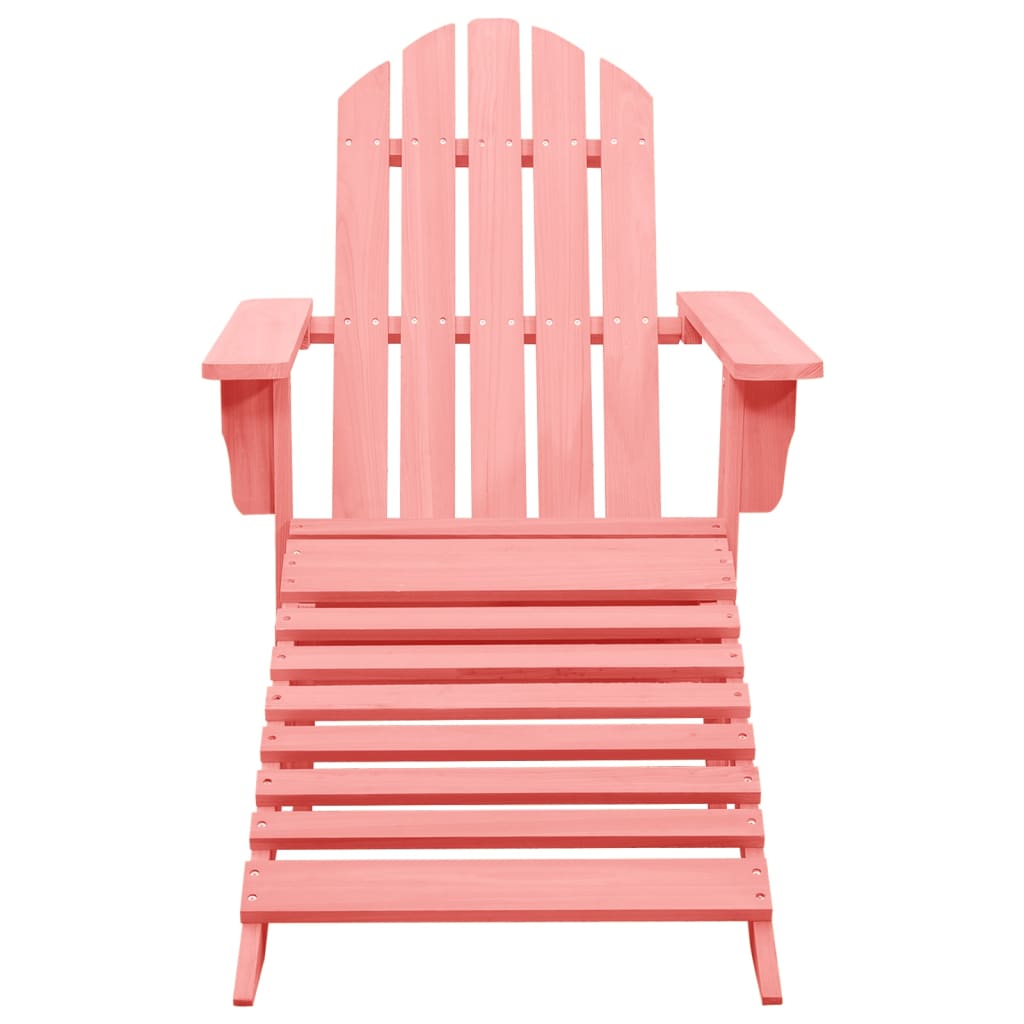 

vidaXL Tuinstoel Adirondack met voetenbank massief vurenhout roze