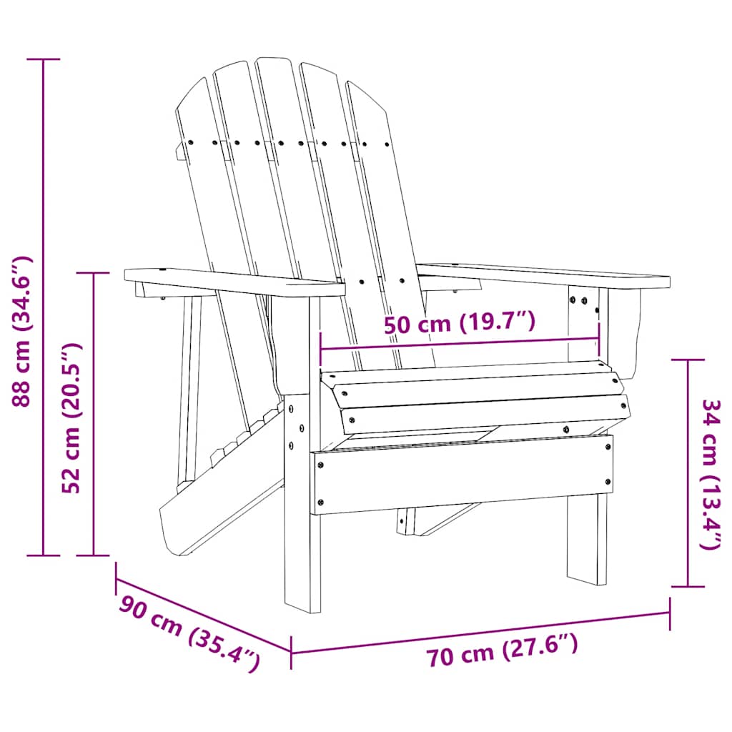 Sedia Da Giardino Adirondack In Legno Massello Di Abete Rosa VidaXL 15 width=274