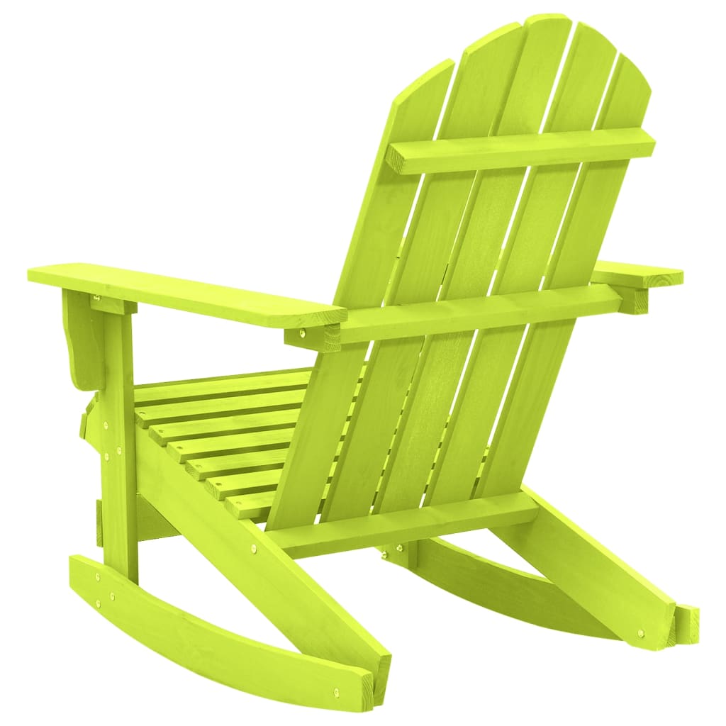 Garden Adirondack Rocking Chair Solid Fir Wood Green VidaXL 15 width=274