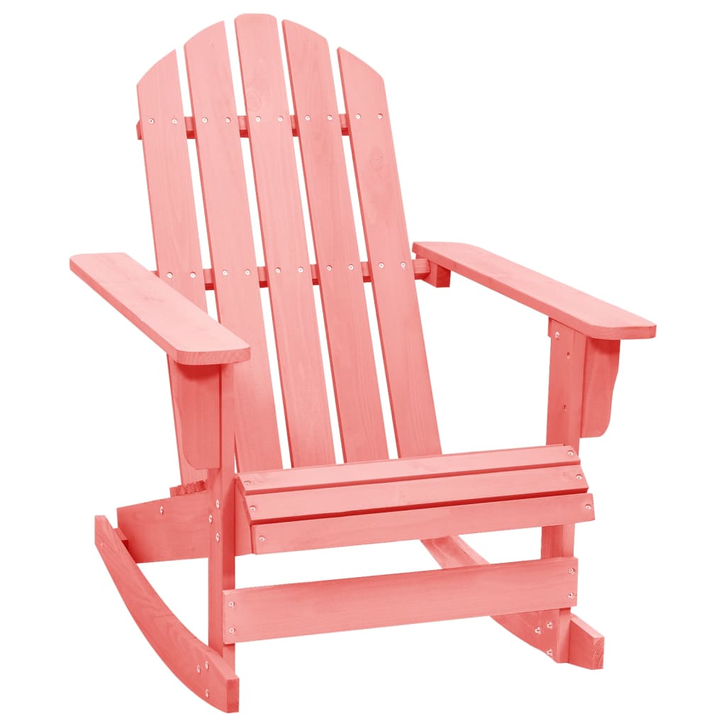 Image of vidaXL Garden Adirondack Rocking Chair Solid Fir Wood Pink