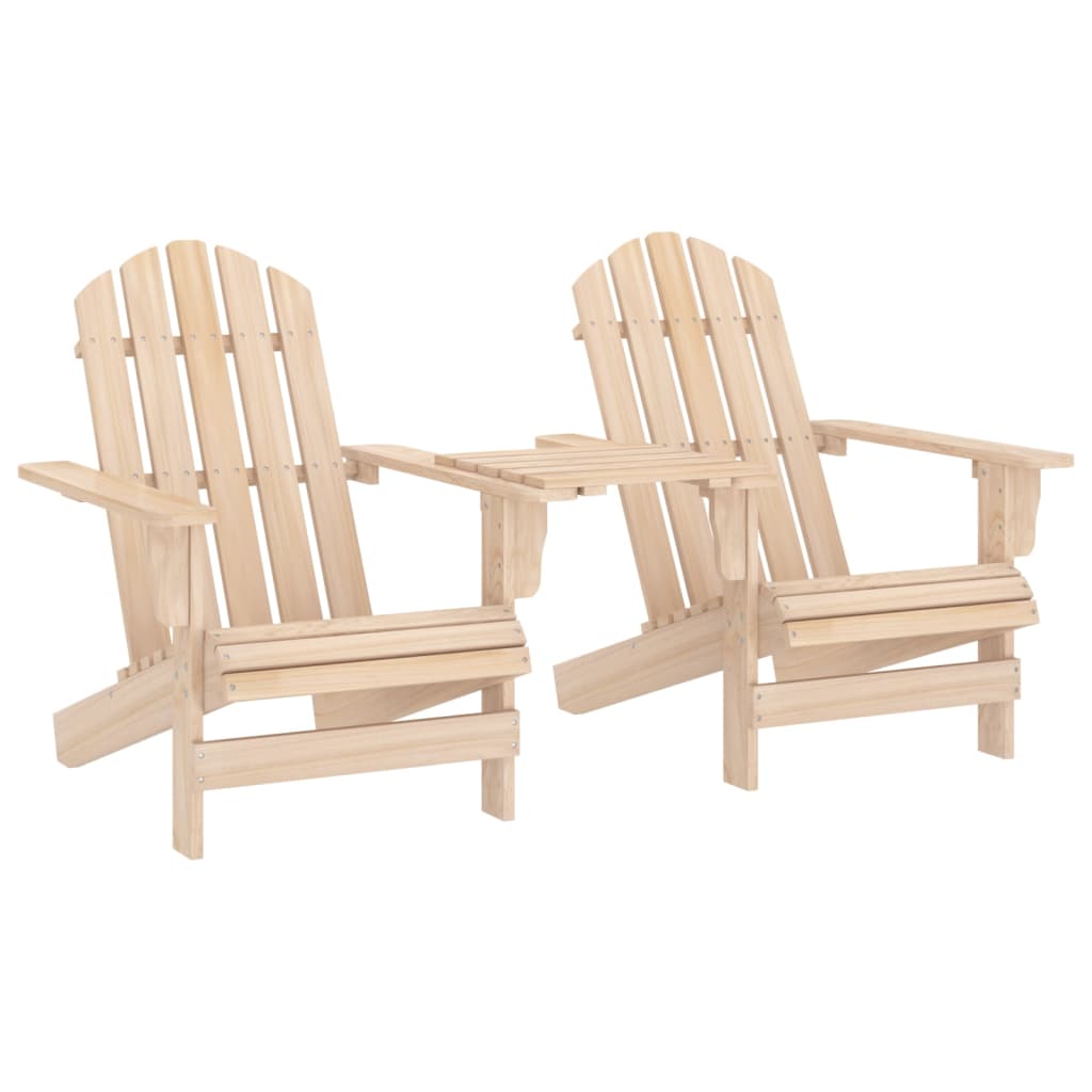 vidaXL Adirondack-Gartenstühle mit Tisch Massivholz Tanne