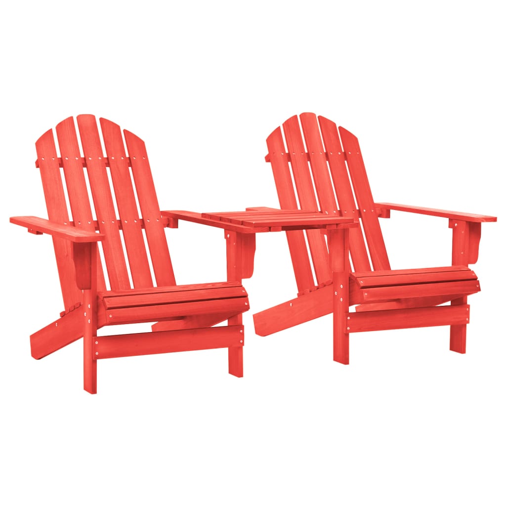 Garten-Adirondack-Stühle mit Teetisch Massivholz Tanne Rot kaufen