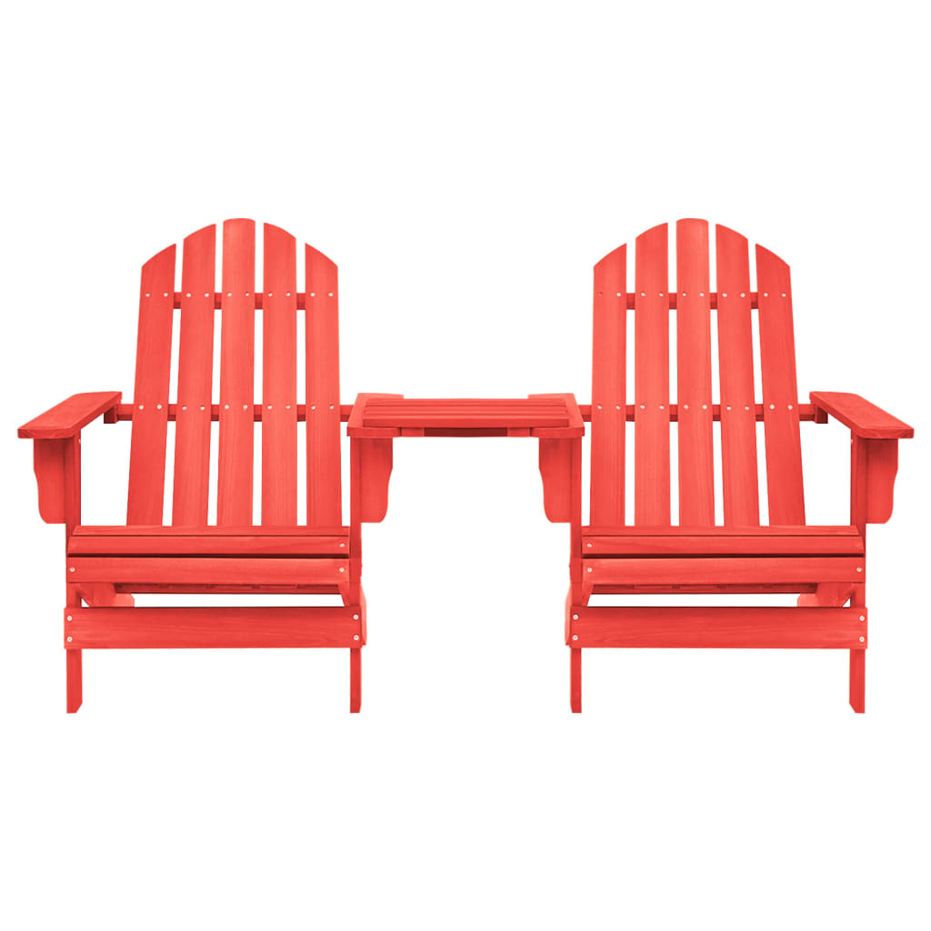 vidaXL Garden Adirondack Chairs with Table Solid Fir Wood Red